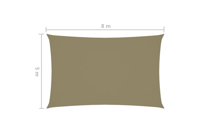 Solseil oxfordstoff rektangulær 5x8 m beige - Beige - Solseil