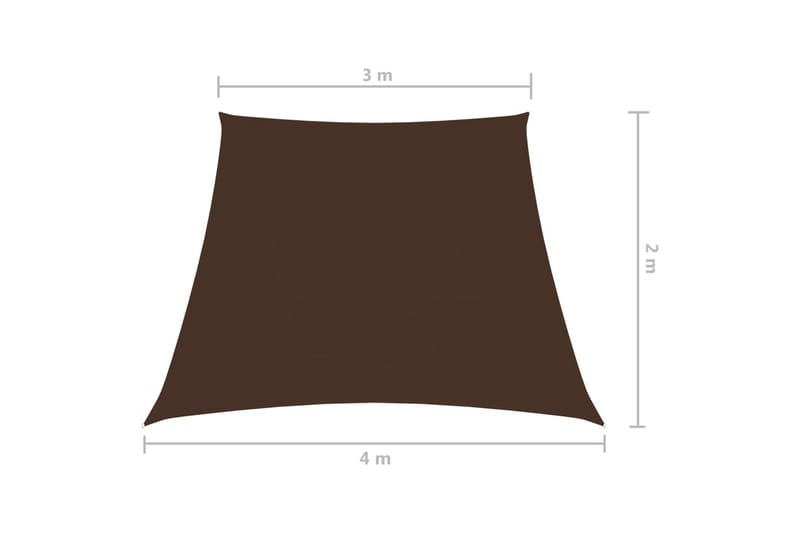 Solseil oxfordstoff trapesformet 3/4x2 m brun - Brun - Hagemøbler - Solbeskyttelse - Solseil