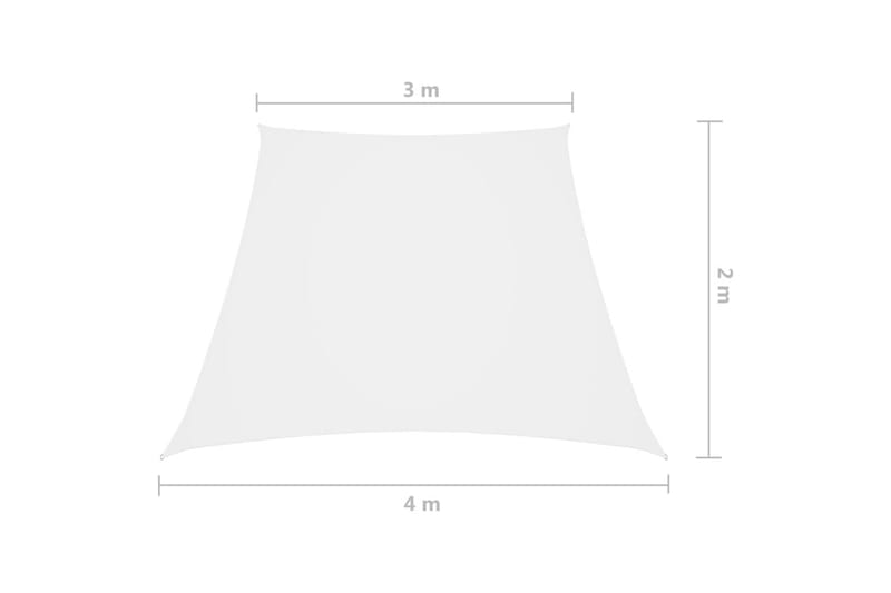 Solseil oxfordstoff trapesformet 3/4x2 m hvit - Hvit - Hagemøbler - Solbeskyttelse - Solseil