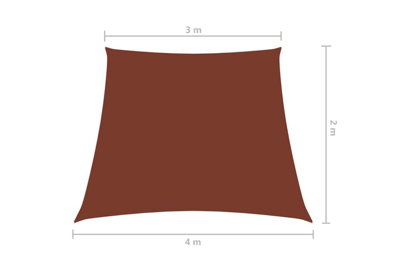 Solseil oxfordstoff trapesformet 3/4x2 m terrakotta - Hagemøbler - Solbeskyttelse - Solseil