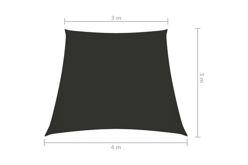 Solseil oxfordstoff trapesformet 3/4x3 m antrasitt - Antrasittgrå - Hagemøbler - Solbeskyttelse - Solseil