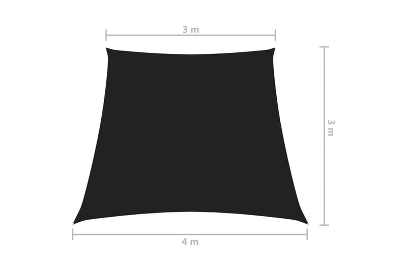 Solseil oxfordstoff trapesformet 3/4x3 m svart - Svart - Hagemøbler - Solbeskyttelse - Solseil