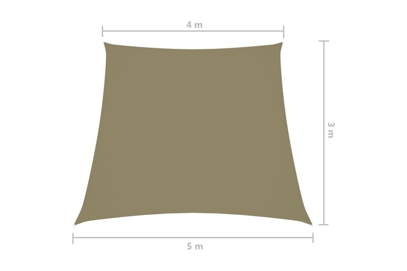 Solseil oxfordstoff trapesformet 4/5x3 m beige - Beige - Hagemøbler - Solbeskyttelse - Solseil