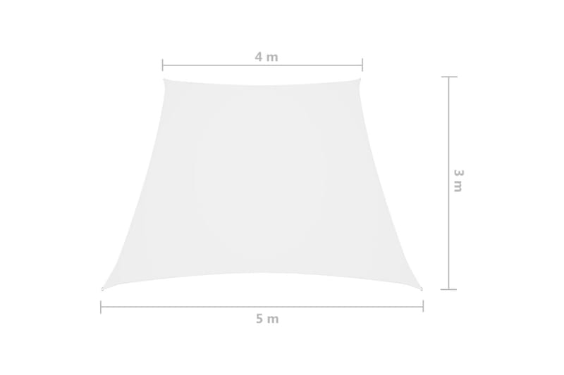 Solseil oxfordstoff trapesformet 4/5x3 m hvit - Hvit - Hagemøbler - Solbeskyttelse - Solseil