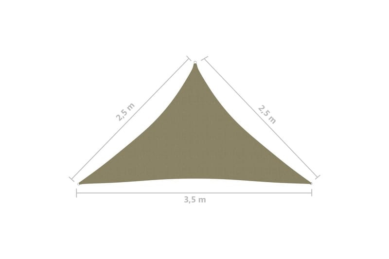 Solseil oxfordstoff trekantet 2,5x2,5x3,5 m beige - Beige - Hagemøbler - Solbeskyttelse - Solseil