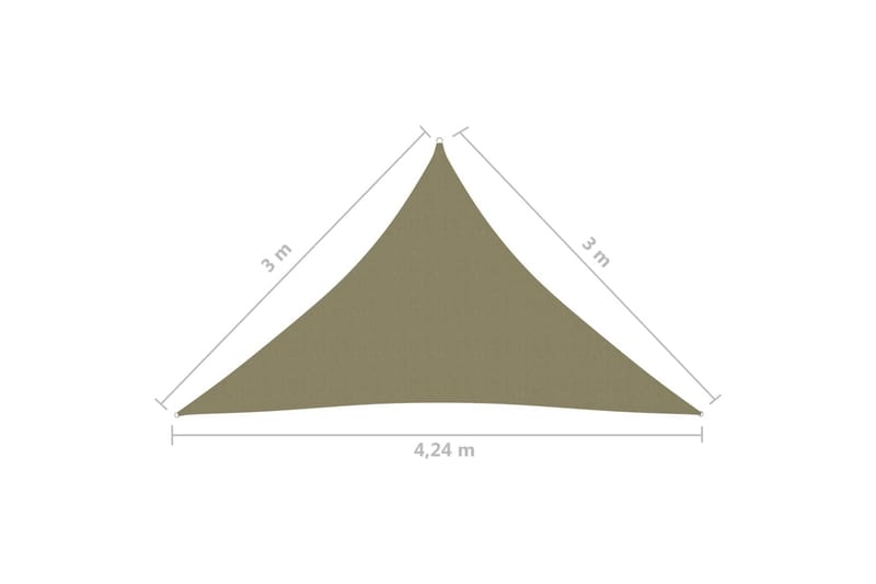 Solseil oxfordstoff trekantet 3x3x4,24 m beige - Beige - Hagemøbler - Solbeskyttelse - Solseil