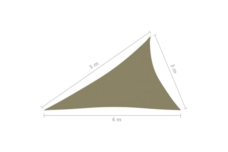 Solseil oxfordstoff trekantet 3x4x5 m beige - Beige - Hagemøbler - Solbeskyttelse - Solseil