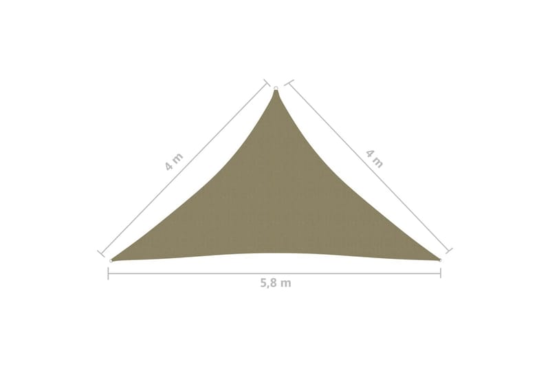 Solseil oxfordstoff trekantet 4x4x5,8 m beige - Beige - Hagemøbler - Solbeskyttelse - Solseil