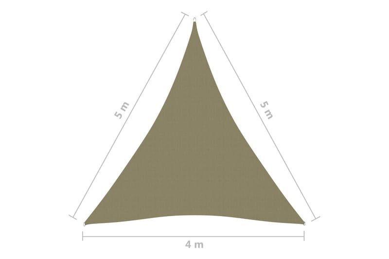 Solseil oxfordstoff trekantet 4x5x5 m beige - Hagemøbler - Solbeskyttelse - Solseil