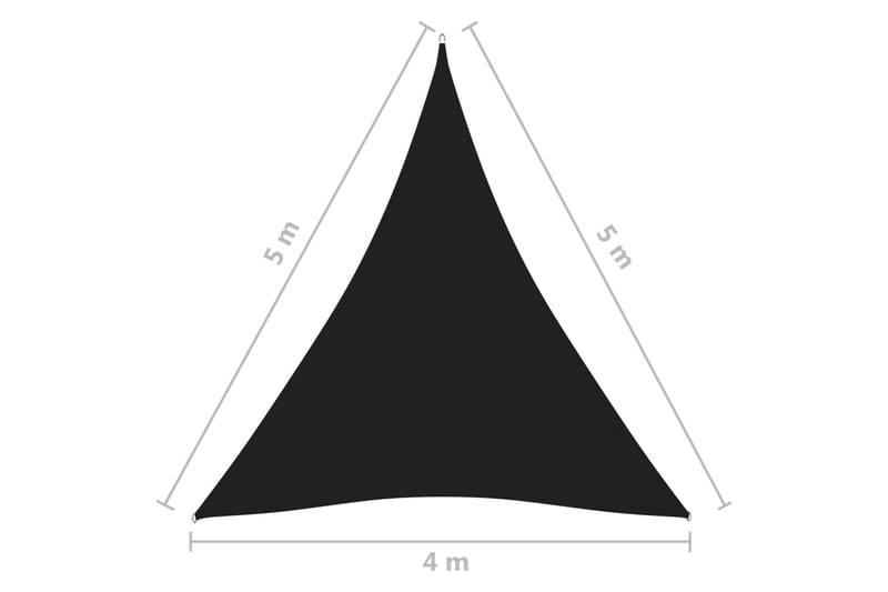 Solseil oxfordstoff trekantet 4x5x5 m svart - Svart - Hagemøbler - Solbeskyttelse - Solseil