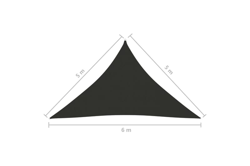 Solseil oxfordstoff trekantet 5x5x6 m antrasitt - Antrasittgrå - Hagemøbler - Solbeskyttelse - Solseil