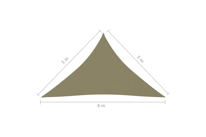 Solseil oxfordstoff trekantet 5x5x6 m beige - Beige - Hagemøbler - Solbeskyttelse - Solseil