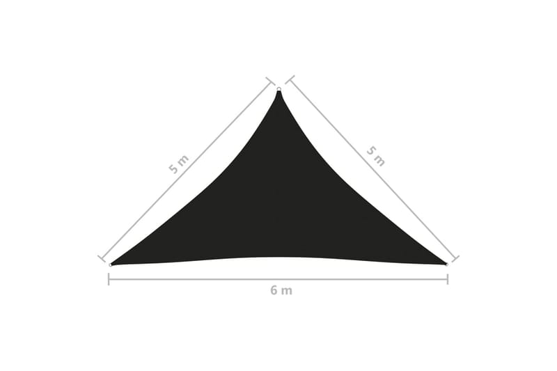 Solseil oxfordstoff trekantet 5x5x6 m svart - Svart - Hagemøbler - Solbeskyttelse - Solseil