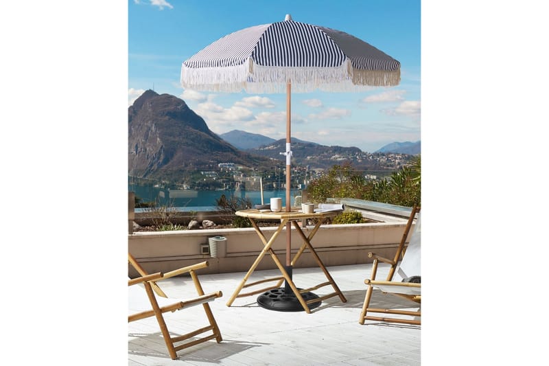 Teulon Parasol 150 cm - Svart Og Hvit - Hagemøbler - Solbeskyttelse - Parasoller