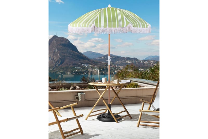 Teulon Parasol 150 cm - Hvit/Lys Brun - Hagemøbler - Solbeskyttelse - Parasoller