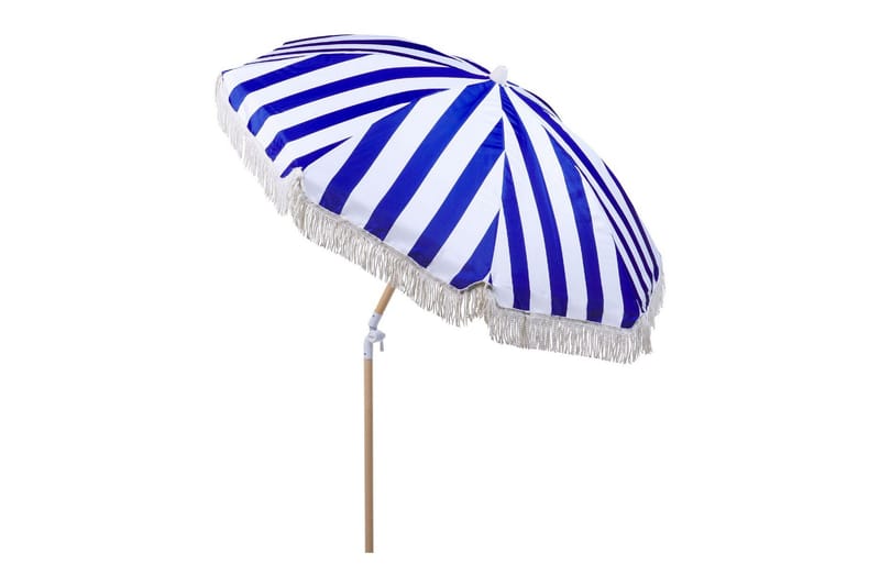 Teulon Parasol 150 cm - Blå/Hvit/Lysebrun - Hagemøbler - Solbeskyttelse - Parasoller