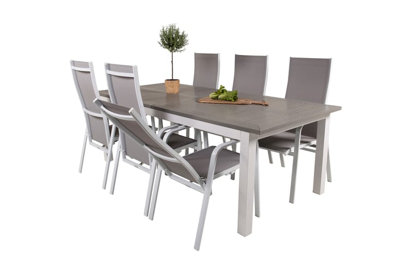 Albany Forlengbar Spisegruppe 224cm + 6 Copacabana Stoler - Natur - Hagemøbler - Hagegruppe - Spisegrupper hage