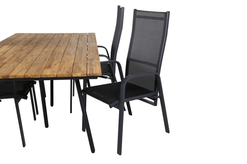 Chan Spisegruppe 200cm + 4 Copacabana Reclinerstoler Hvit - Venture Home - Hagemøbler - Hagegruppe - Spisegrupper hage