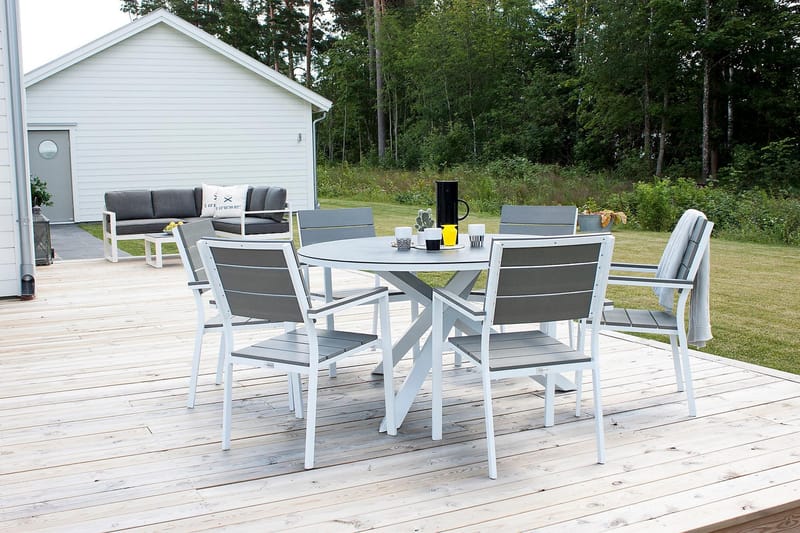 Copacabana Spisegruppe Rund Ø140cm + 6 Alina Spisestoler Sva - Venture Home - Hagemøbler - Hagegruppe - Spisegrupper hage