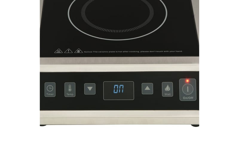 Elektrisk kokeplate med berøringsskjerm 3500 W - Silver - Spisegrupper hage