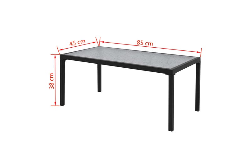 Hagesofagruppe 4 deler aluminum textilene svart - Svart - Hagemøbler - Hagegruppe - Spisegrupper hage