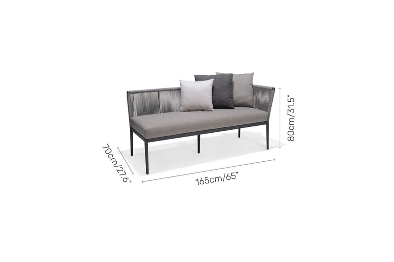 Panjin Spisegruppe 144x90 cm + 6 Stoler Svart - Lifestyle Garden - Spisegrupper hage