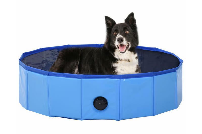 Sammenleggbart hundebasseng blå 80x20 cm PVC - Hagemøbler - Hagegruppe - Spisegrupper hage