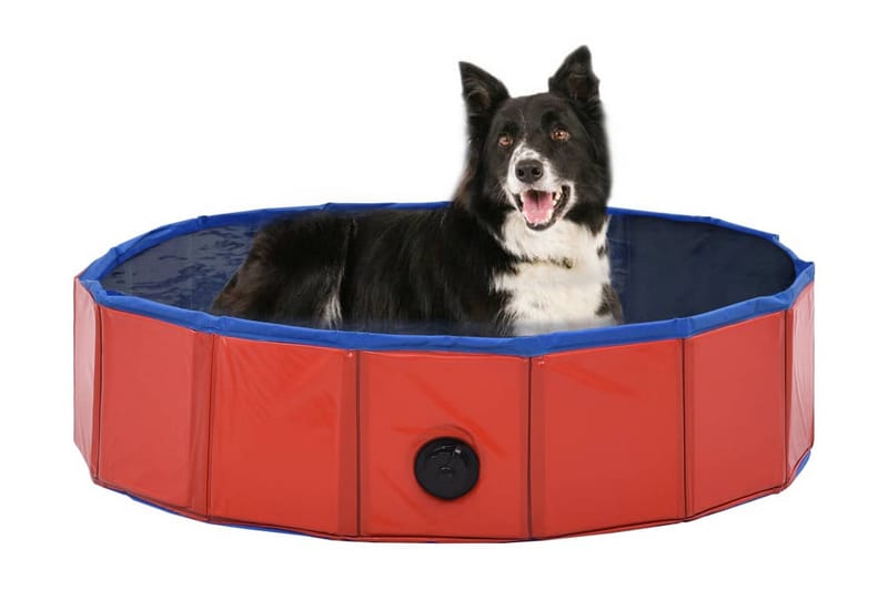 Sammenleggbart hundebasseng rød 80x20 cm PVC - Hagemøbler - Hagegruppe - Spisegrupper hage