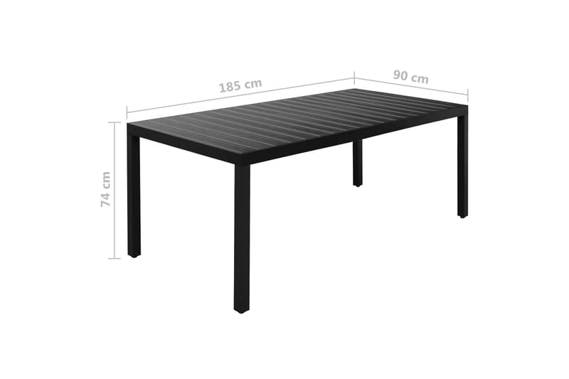 Utendørs spisestue 9 deler aluminium svart - Svart - Hagemøbler - Hagegruppe - Spisegrupper hage