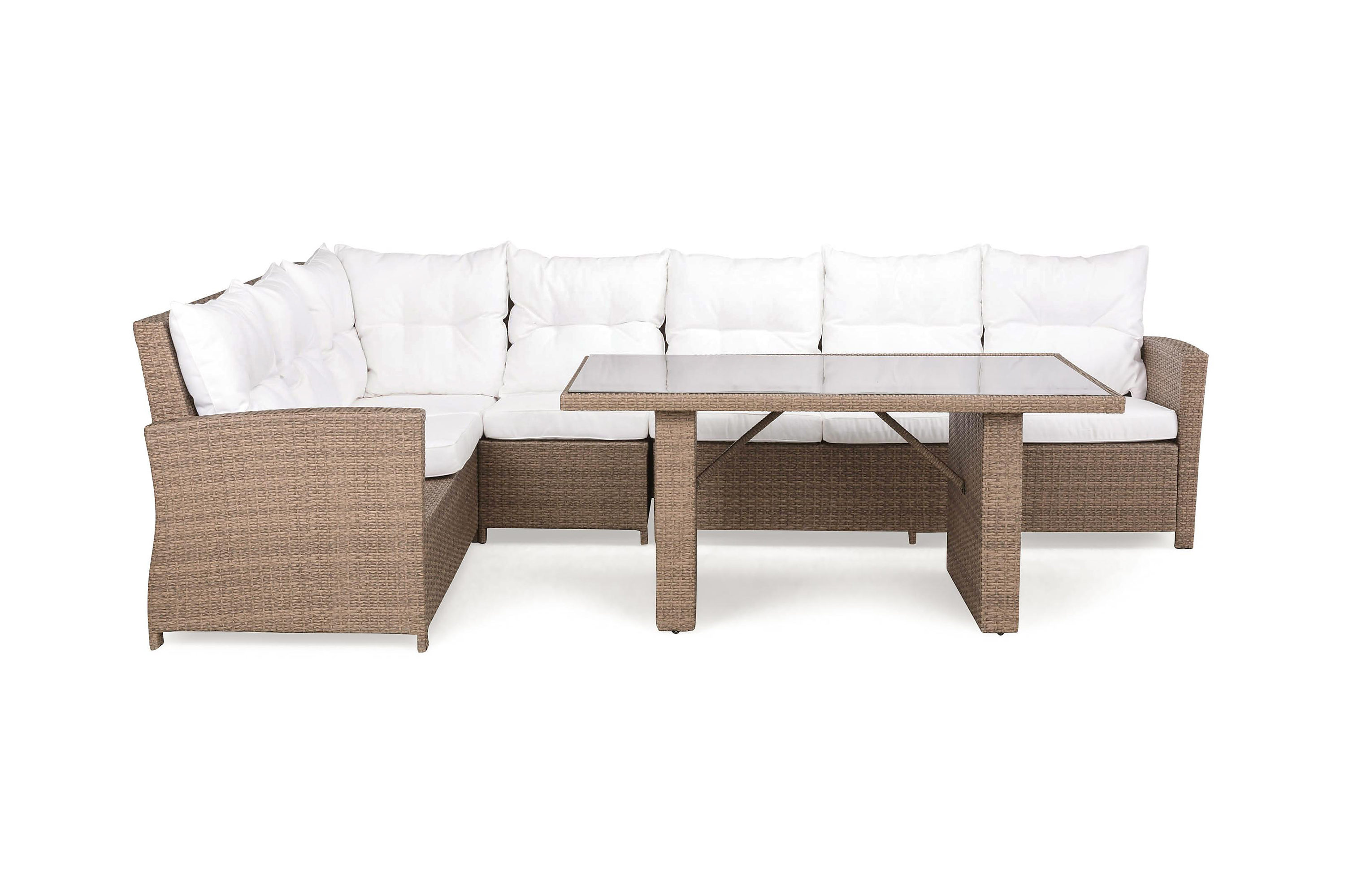 Comfort Garden James Loungegruppe Sand/Glass - Bord Sofa Venstre Midtdel