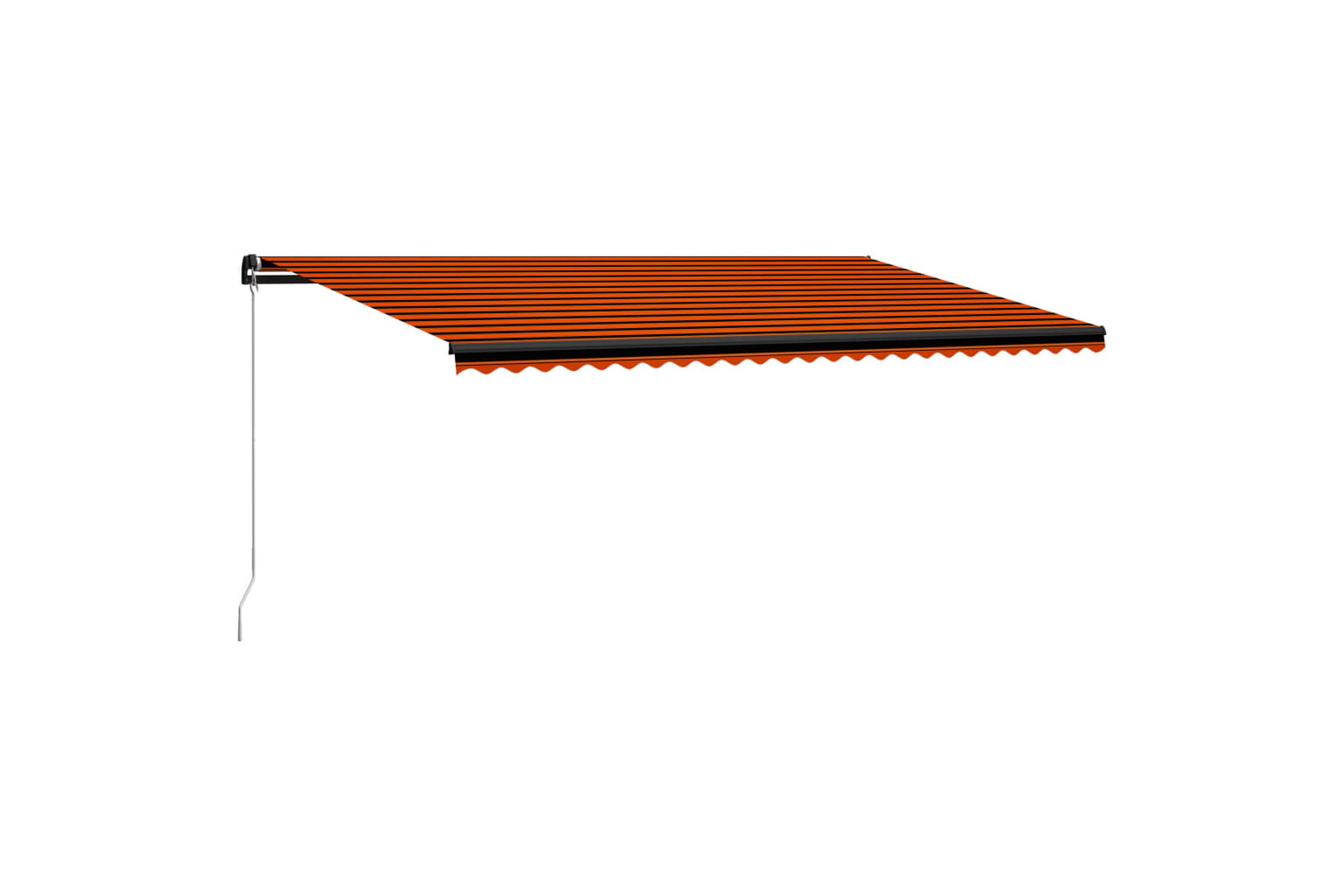 Manuell uttrekkbar markise 600x300 cm oransje & brun -