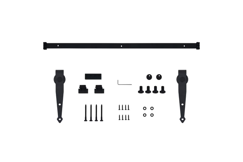Mini skyvedørsett karbonstål 152 cm - Svart - Hus & oppussing - Bygg - Dører & Porter - Dørbeslag & dørtilbehør - Skyvedørsbeslag