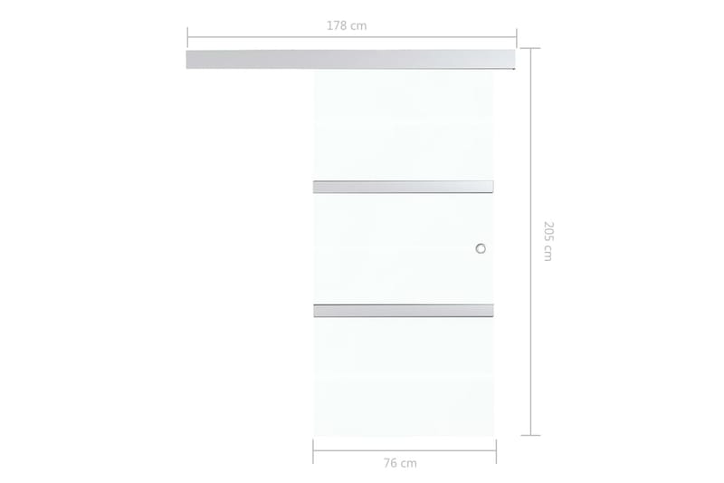 Skyvedør med myke d�ørstopper ESG-glass & aluminium 76x205 cm - Hus & oppussing - Bygg - Dører & Porter - Skyvedører