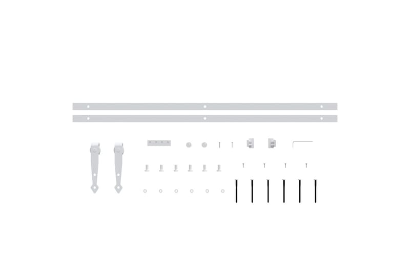 Mini skyvedørsett karbonstål hvit 183 cm - Hvit - Hus & oppussing - Bygg - Dører & Porter - Skyvedører - Innvendig skyvedør