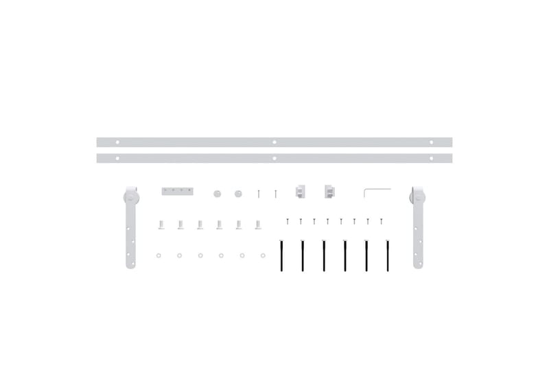 Mini skyvedørsett karbonstål hvit 200 cm - Hvit - Hus & oppussing - Bygg - Dører & Porter - Skyvedører - Innvendig skyvedør