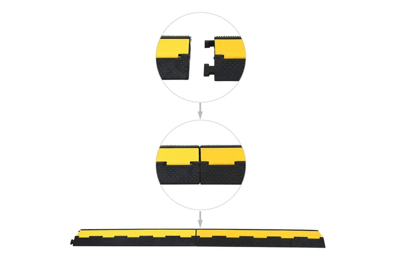 Kabelbeskytter 2 stk 2 kanaler gummi 101,5 cm - Hus & oppussing - Bygg - Gulv, vegg & tak - Gulv - Gulvtilbehør & gulvverktøy