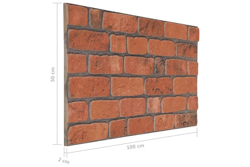 3D veggpaneler med terrakotta mursteindesign 10 stk EPS - Hus & oppussing - Bygg - Gulv, vegg & tak - Gulv & veggkledning - Veggpanel & panelplate