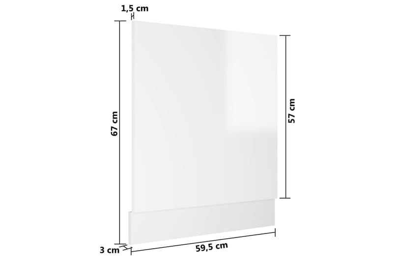 Oppvaskmaskinspanel høyglans hvit 59,5x3x67 cm sponplate - Hvit - Veggpanel & panelplate - Innvendig panel