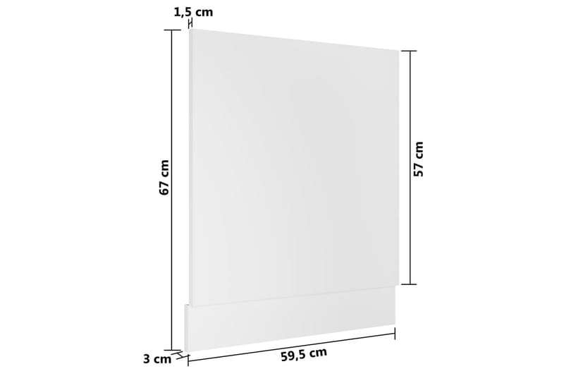 Oppvaskmaskinspanel hvit 59,5x3x67 cm sponplate - Hvit - Hus & oppussing - Bygg - Gulv, vegg & tak - Gulv & veggkledning - Veggpanel & panelplate