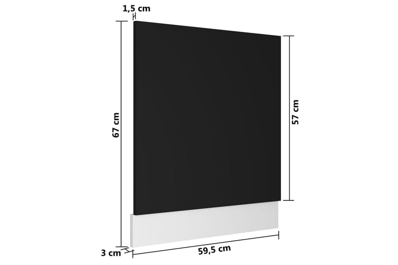 Oppvaskmaskinspanel svart 59,5x3x67 cm sponplate - Svart - Hus & oppussing - Bygg - Gulv, vegg & tak - Gulv & veggkledning - Veggpanel & panelplate