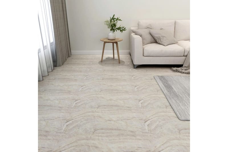 Selvklebende gulvplanker 55 stk PVC 5,11 m² beige - Beige - Hus & oppussing - Bygg - Gulv, vegg & tak - Gulv - Vinylgulv & plastgulv