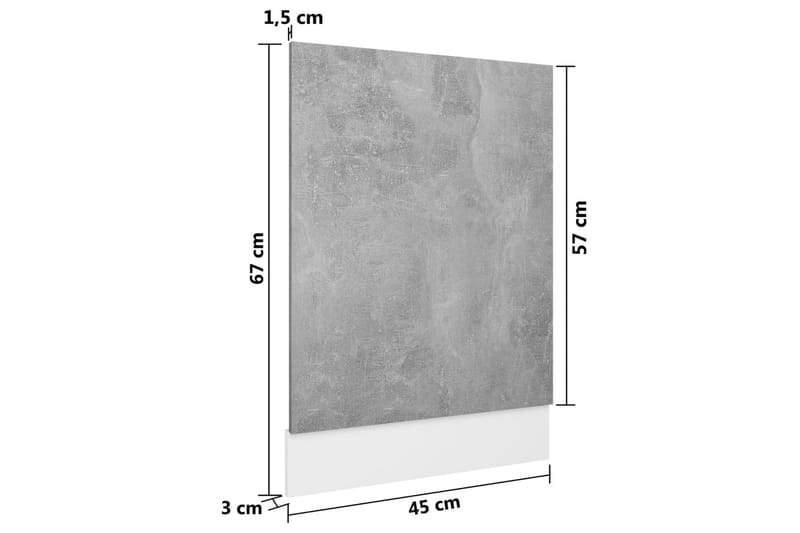 Oppvaskmaskinspanel betonggrå 45x3x67 cm sponplate - Grå - Hus & oppussing - Bygg - Gulv, vegg & tak - Platemateriale & byggeplate - Innvendig panel