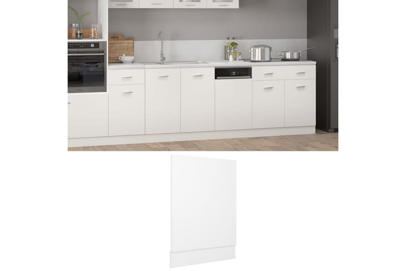 Oppvaskmaskinspanel hvit 45x3x67 cm sponplate - Hvit - Veggpanel & panelplate - Innvendig panel
