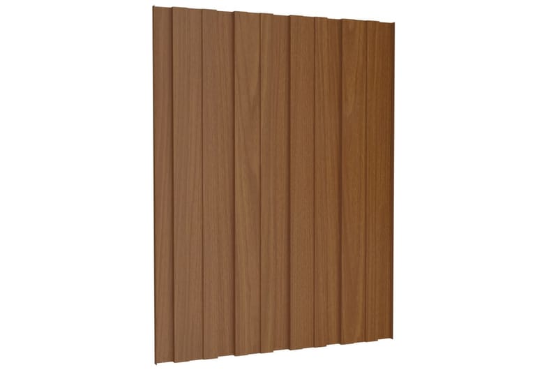 Takplater 12 stk brun 60x45 cm galvanisert stål - Hus & oppussing - Bygg - Gulv, vegg & tak - Platemateriale & byggeplate - Takpanel & takplate