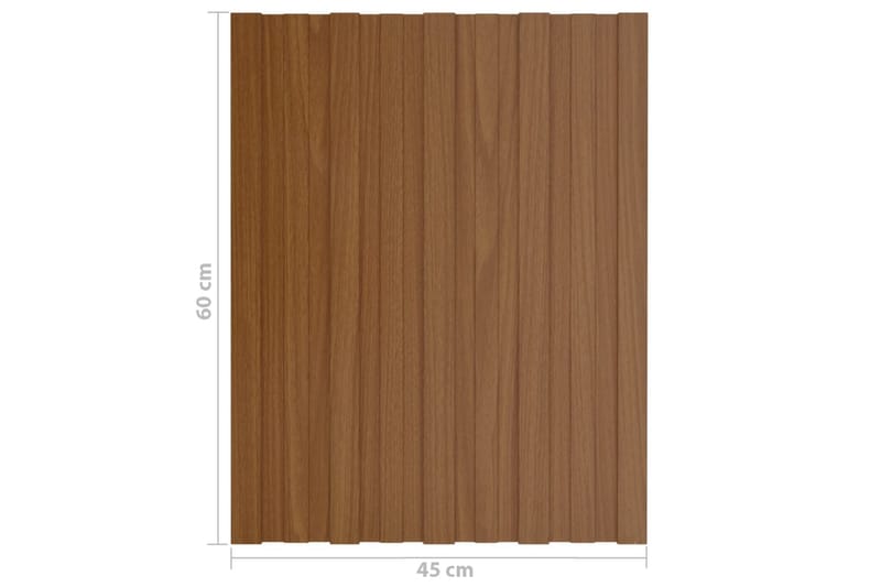 Takplater 12 stk brun 60x45 cm galvanisert stål - Hus & oppussing - Bygg - Gulv, vegg & tak - Platemateriale & byggeplate - Takpanel & takplate