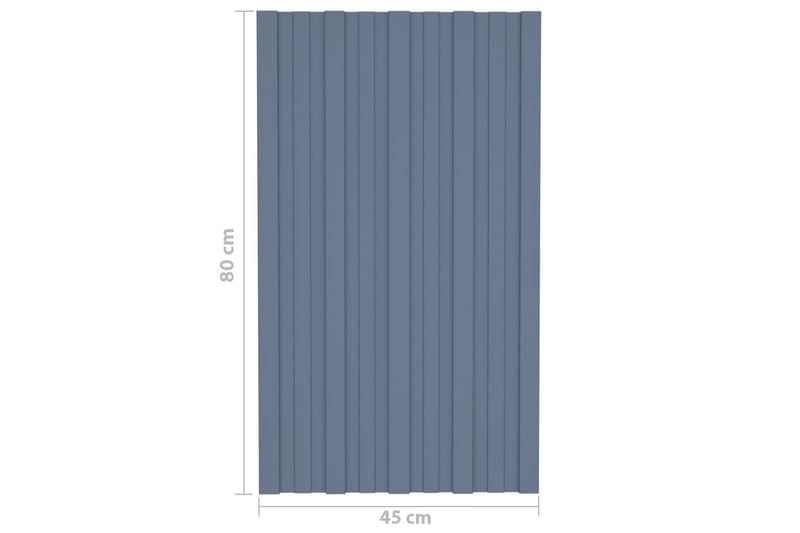 Takplater 12 stk grå 80x45 cm galvanisert stål - Hus & oppussing - Bygg - Gulv, vegg & tak - Platemateriale & byggeplate - Takpanel & takplate