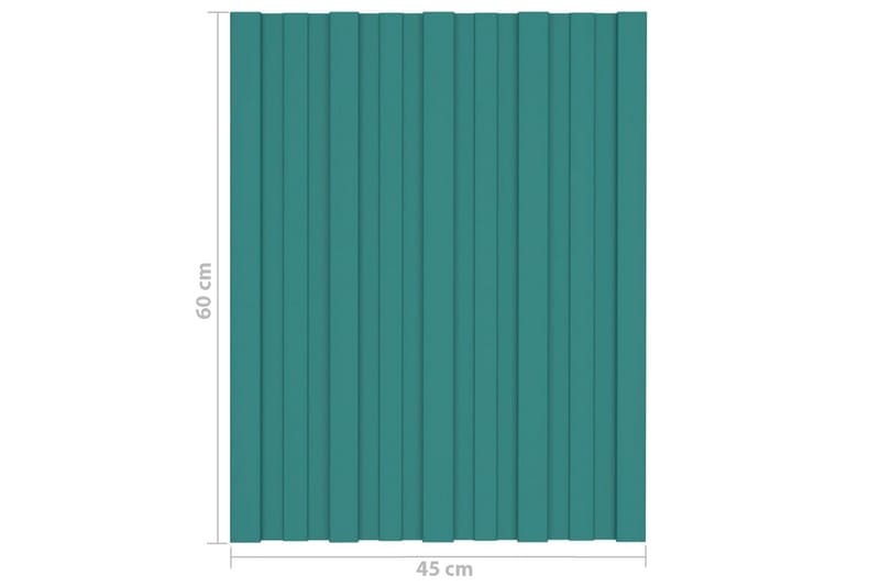 Takplater 12 stk grønn 60x45 cm galvanisert stål - Hus & oppussing - Bygg - Gulv, vegg & tak - Platemateriale & byggeplate - Takpanel & takplate