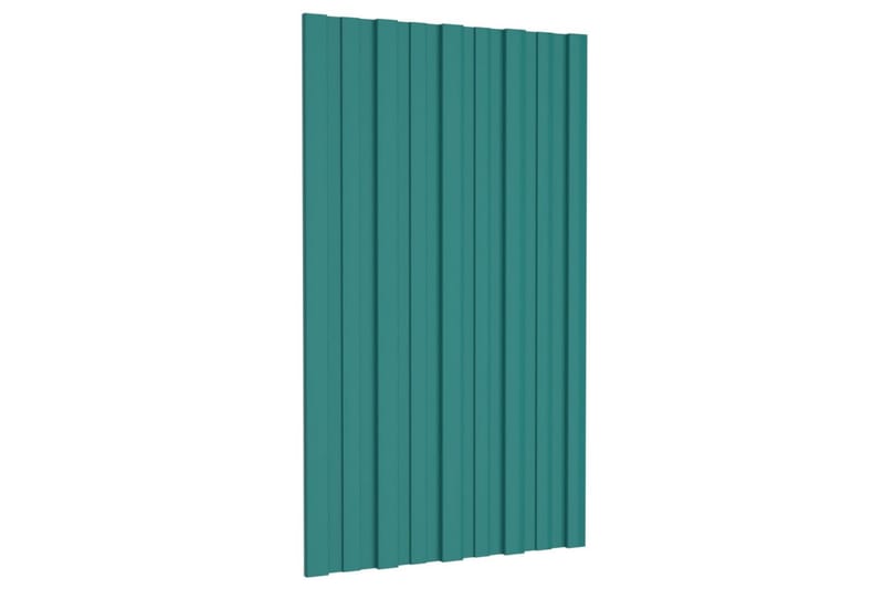 Takplater 12 stk grønn 80x45 cm galvanisert stål - Takpanel & takplate