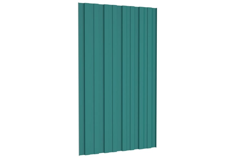 Takplater 12 stk grønn 80x45 cm galvanisert stål - Takpanel & takplate