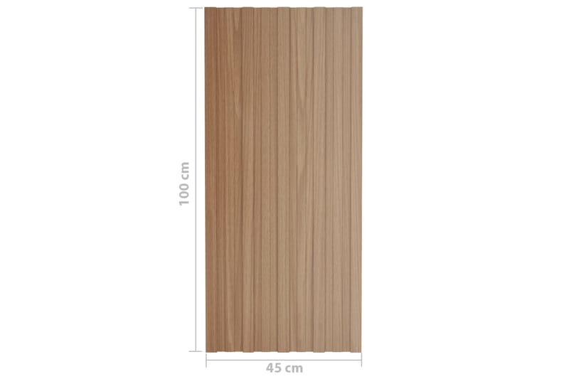 Takplater 12 stk lyst tre 100x45 cm galvanisert stål - Takpanel & takplate